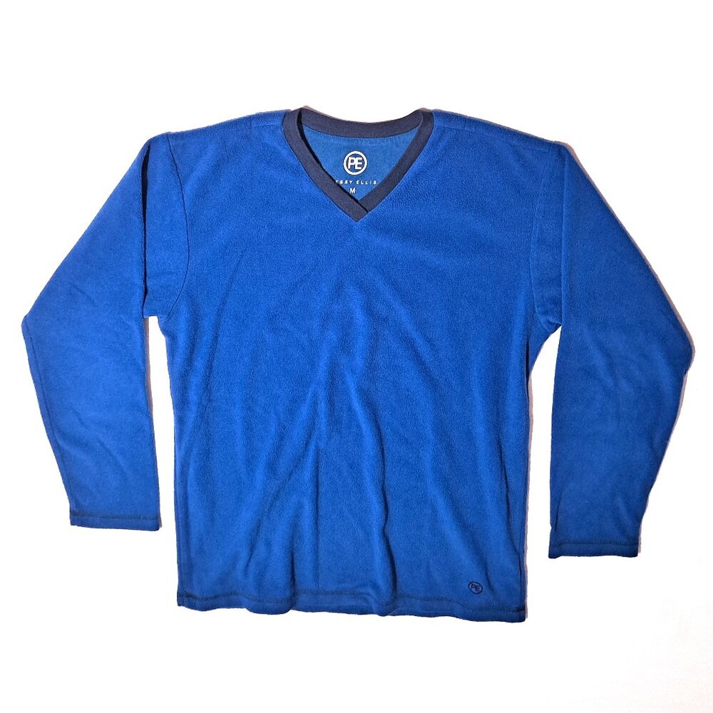 Perry Ellis Men's V Neck Light Weight Sweater - Blue - Size Medium
